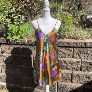 Vintage Kristine Tyler Nightgown Neglige Slip Sz Large L Floral Sexy Lingerie